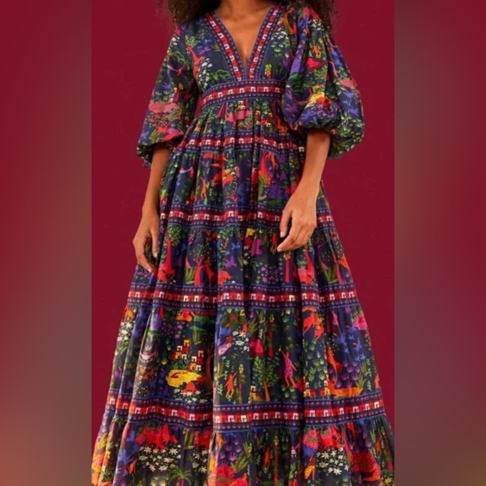 NWT FARM Rio Animal Utopia Midi Dress